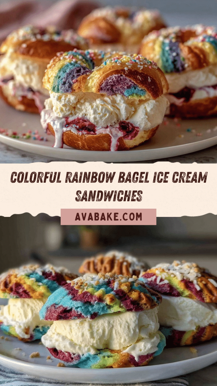 rainbow bagel ice cream sandwiches recipe