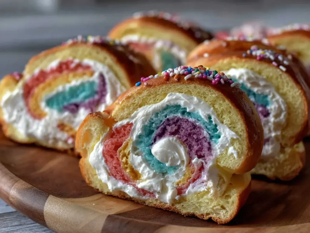 rainbow cream cheese bagel swirls - featured image