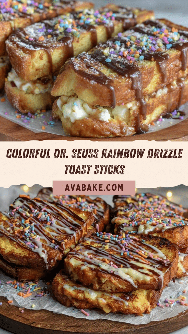 rainbow drizzle toast sticks recipe