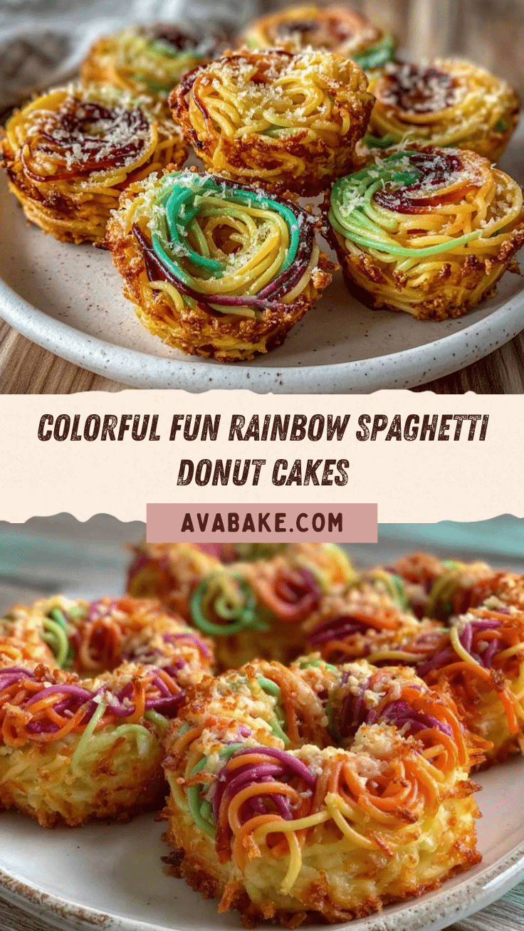 rainbow spaghetti donut cakes recipe