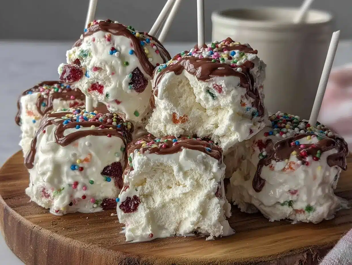 rainbow speckled marshmallow pops preparation steps