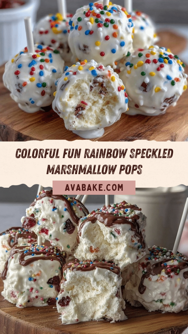rainbow speckled marshmallow pops recipe