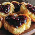 raspberry chocolate puff hearts - featured image