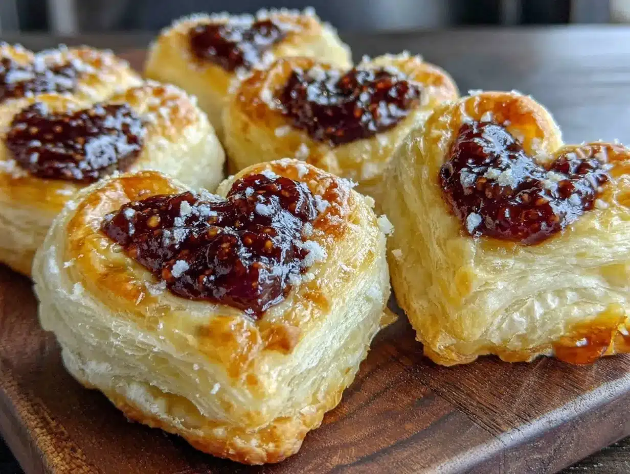 raspberry chocolate puff hearts preparation steps