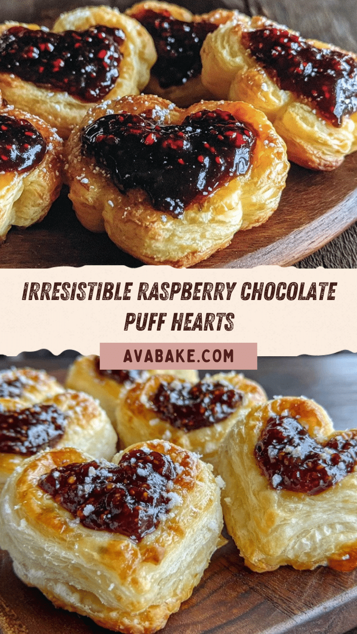 raspberry chocolate puff hearts recipe