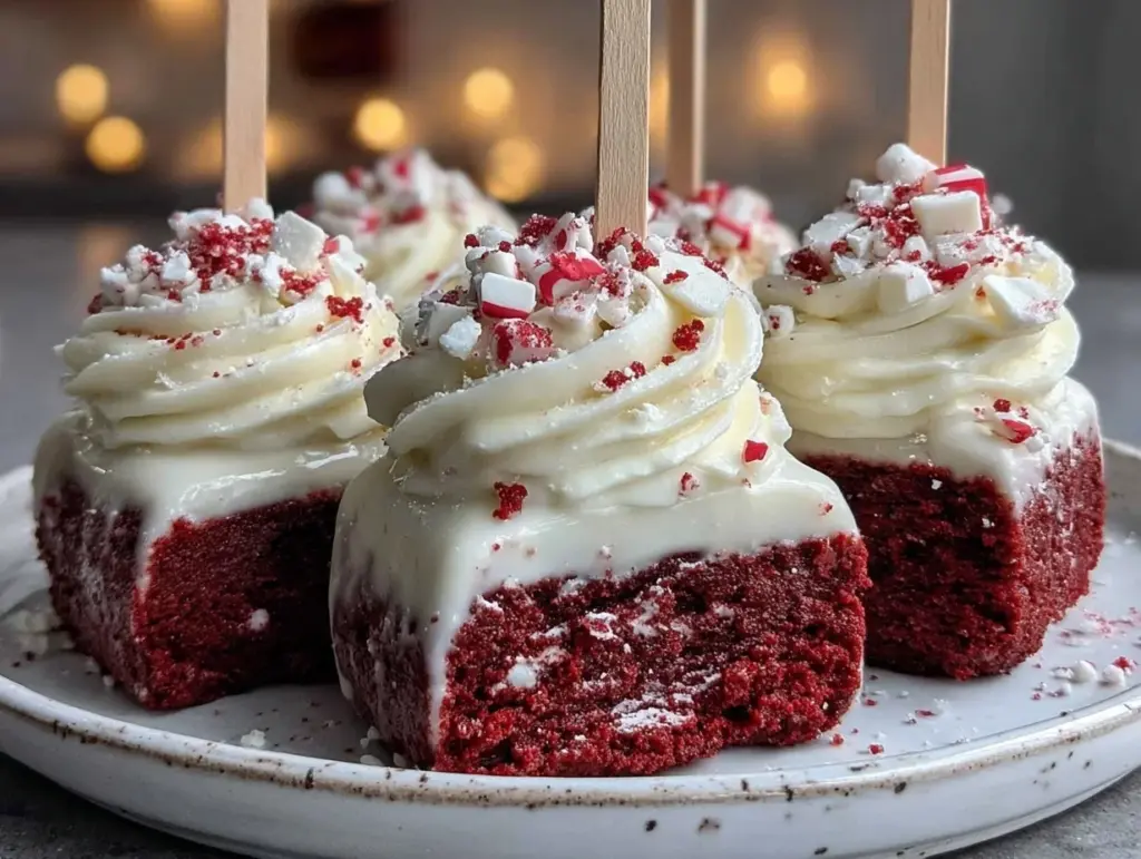 red velvet brownie cheesecake pops - featured image
