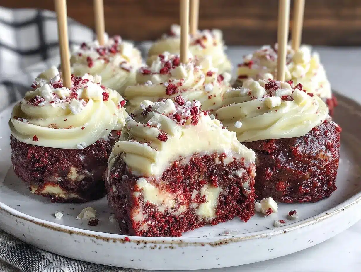 red velvet brownie cheesecake pops preparation steps
