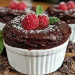 red velvet chocolate soufflé cups - featured image