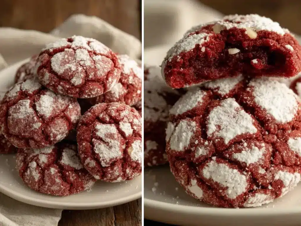 red velvet crinkle cookies - featured image