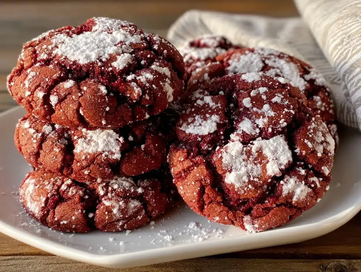 red velvet crinkle cookies preparation steps