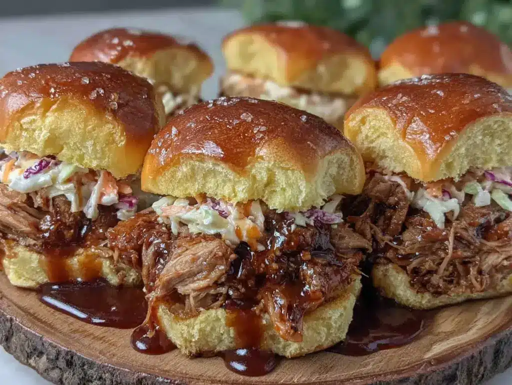 slow cooker BBQ pulled pork sliders - featured image