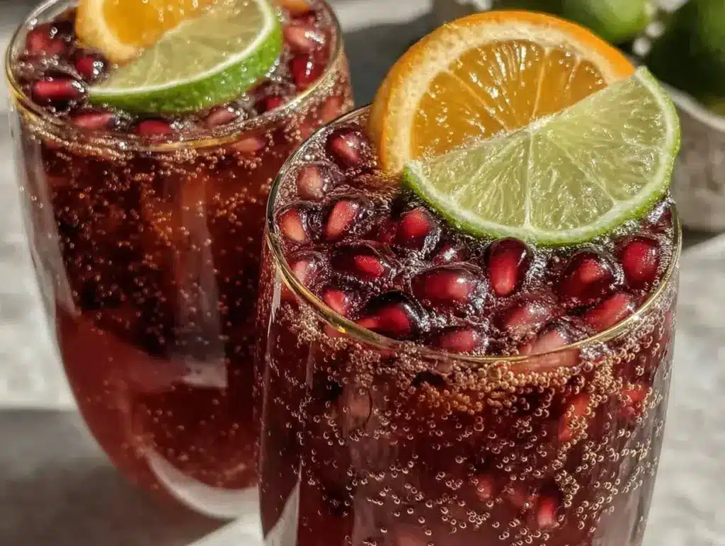 sparkling pomegranate punch - featured image