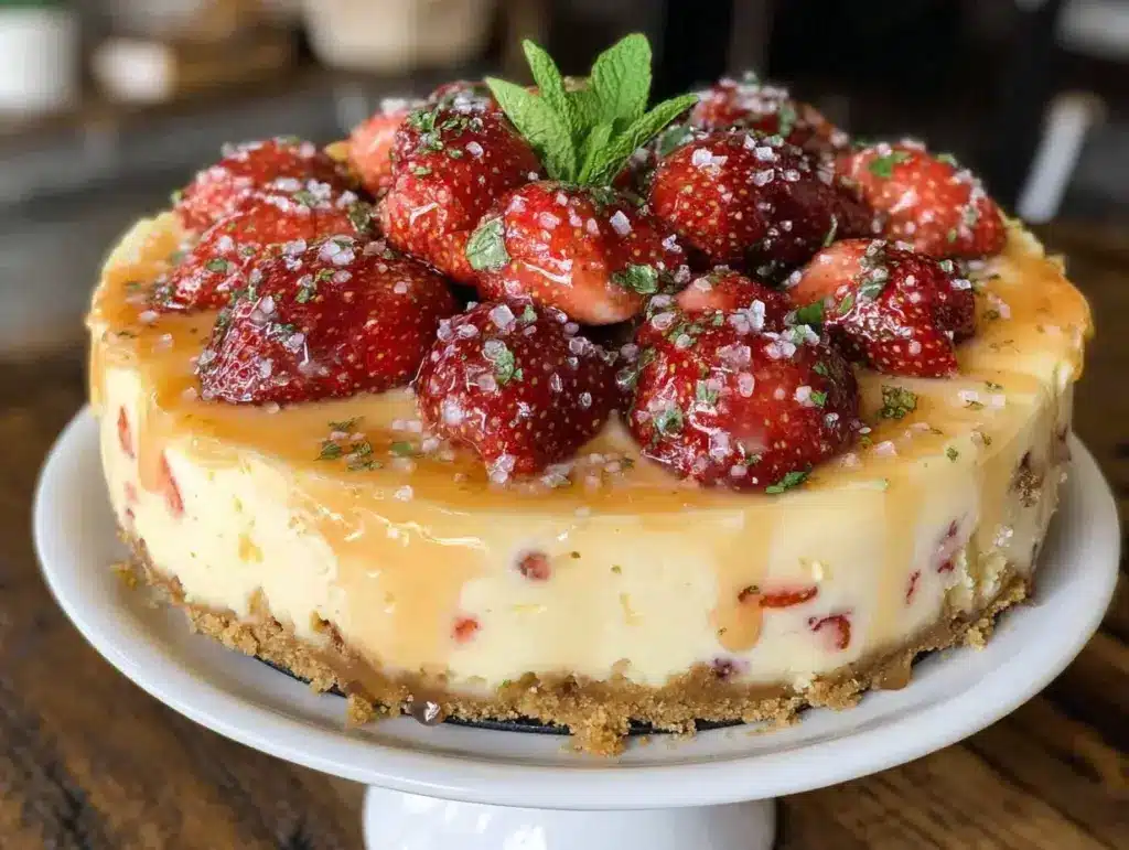 Strawberry Champagne Cheesecake - featured image