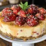 Strawberry Champagne Cheesecake - featured image
