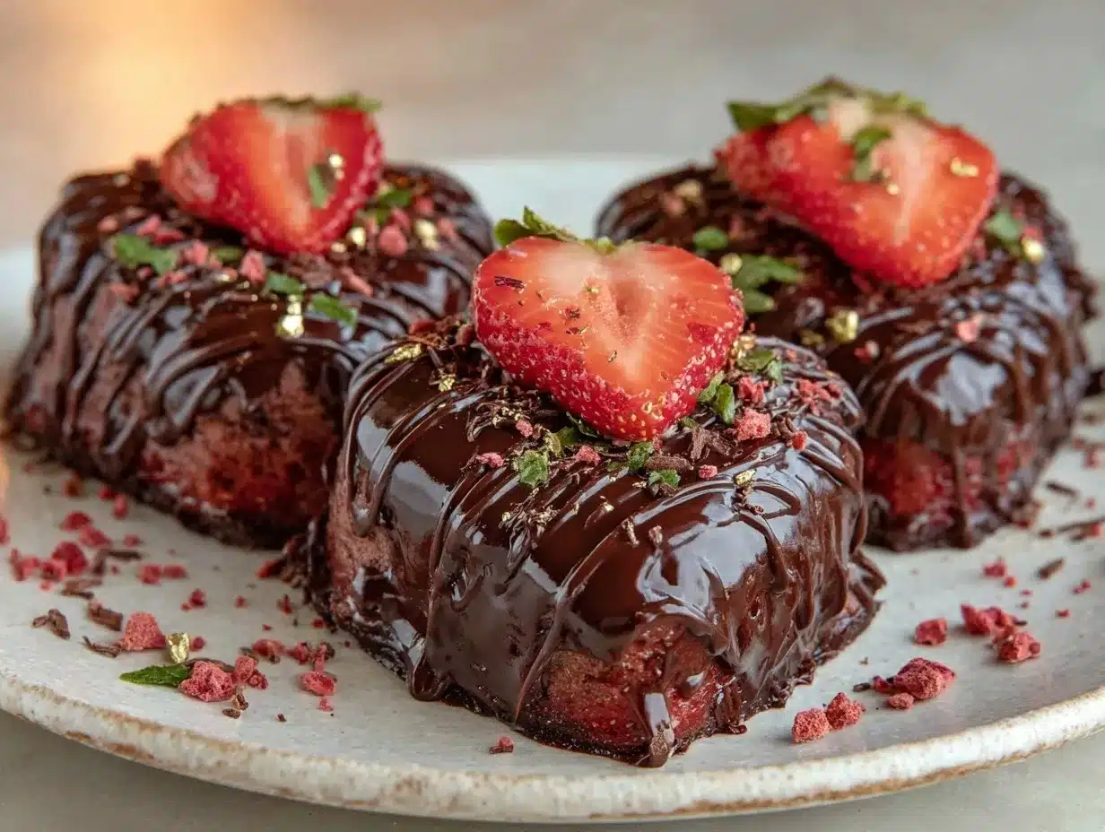 strawberry chocolate mousse hearts preparation steps