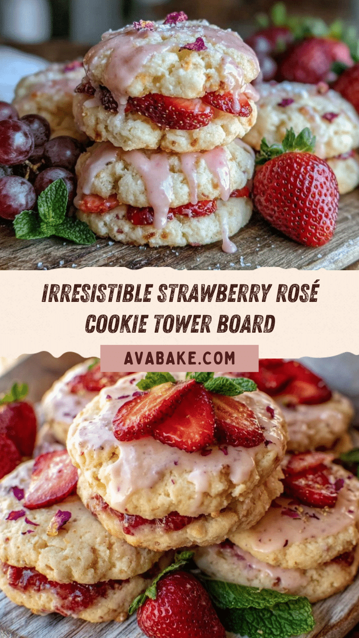 Strawberry Rosé Cookie Tower Board recipe
