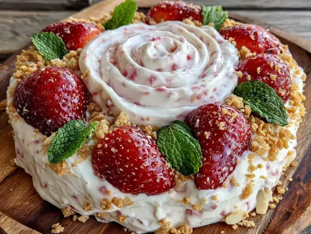 strawberry whipped cheesecake board - featured image