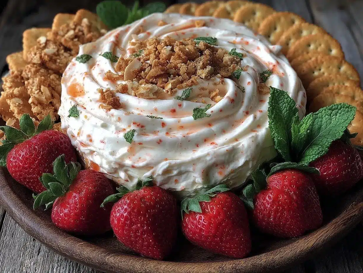 strawberry whipped cheesecake board preparation steps
