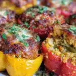 stuffed bell peppers with ground turkey and quinoa - featured image