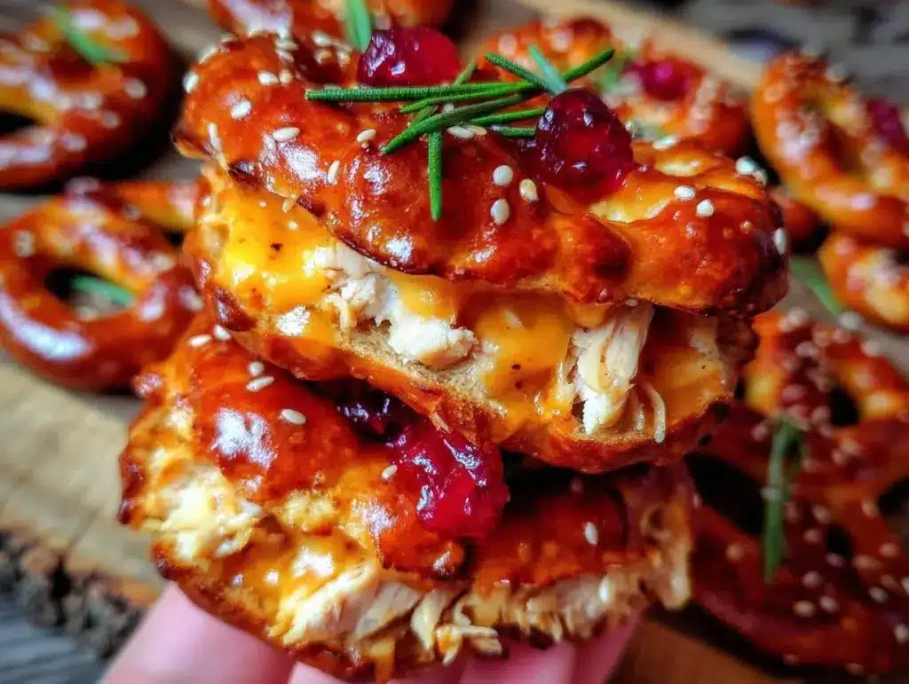 sweet chili chicken pretzel wraps - featured image