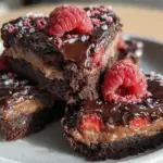 triple chocolate raspberry heart bars - featured image