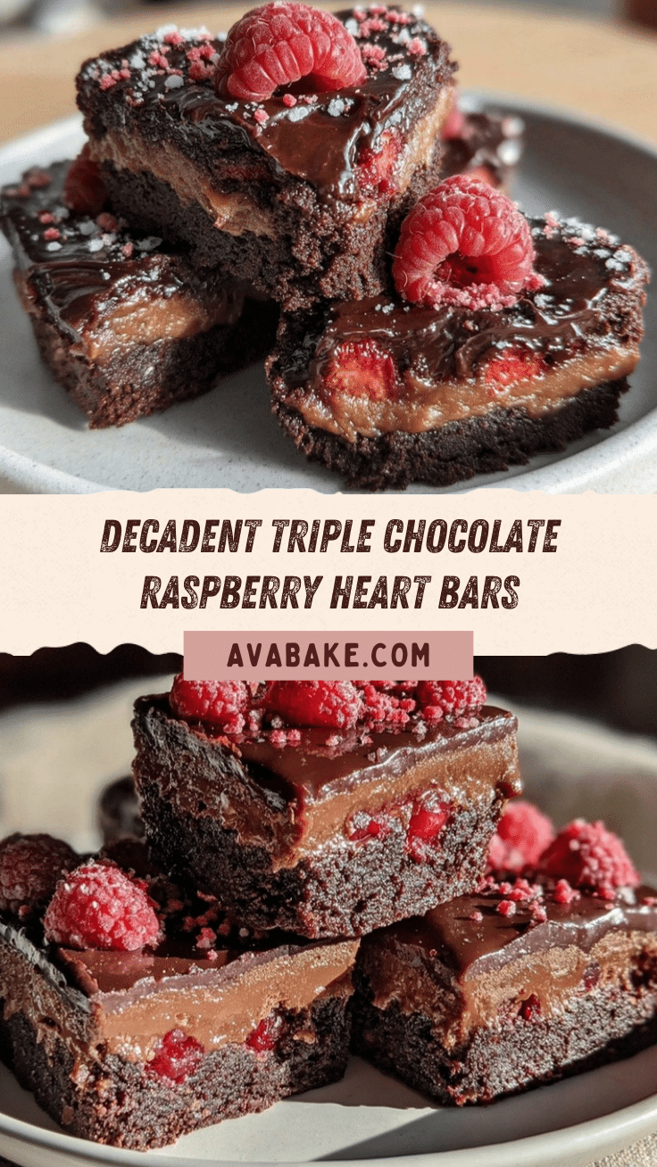 triple chocolate raspberry heart bars recipe