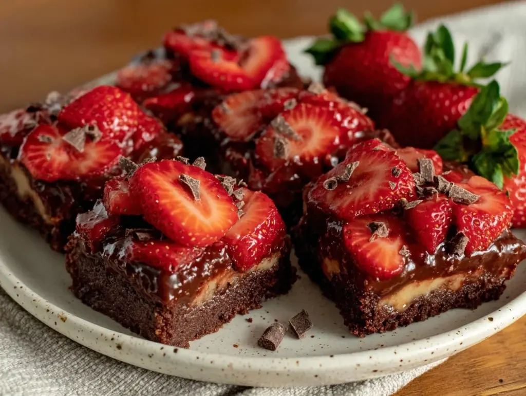 valentine’s chocolate strawberry milkshake bars - featured image