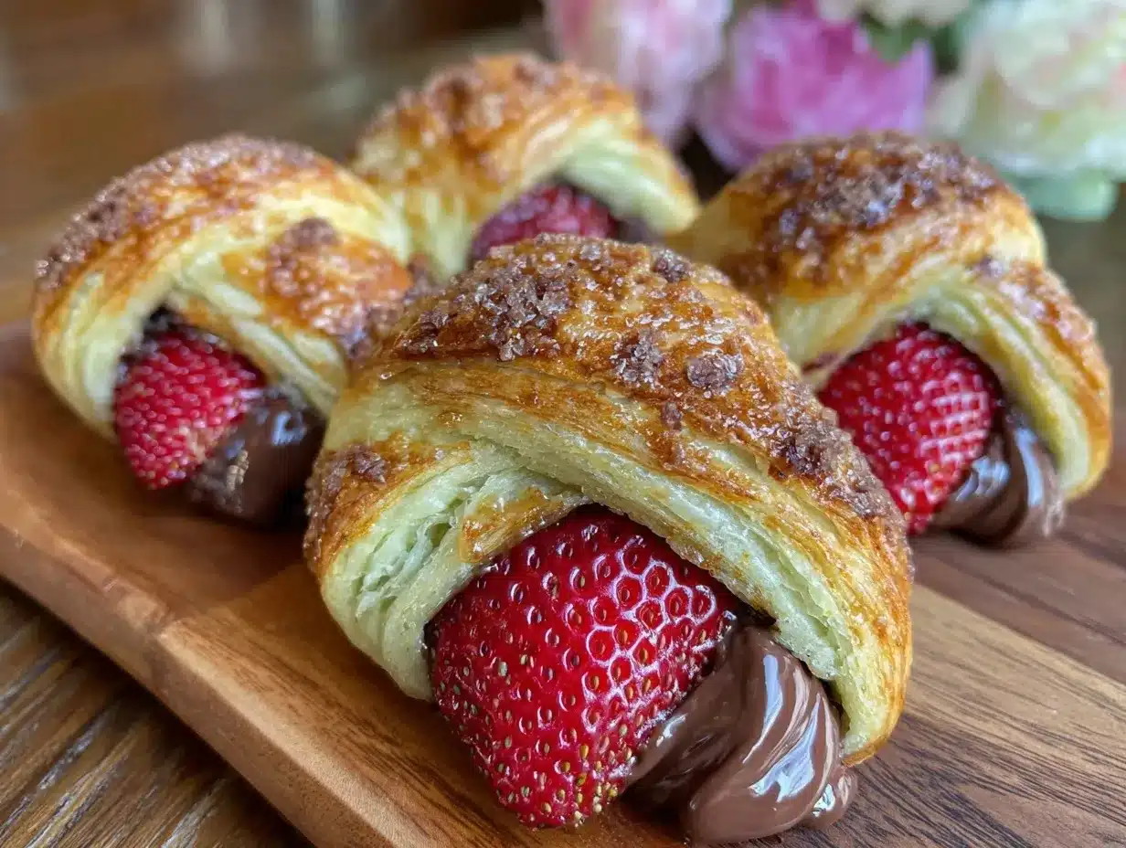 Valentine’s Chocolate Strawberry Pastry Twists preparation steps