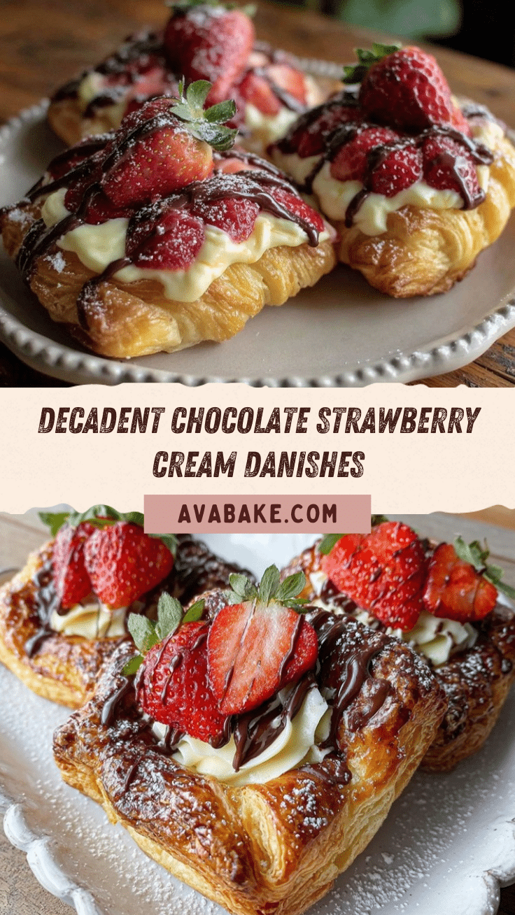 valentines chocolate strawberry cream danishes recipe