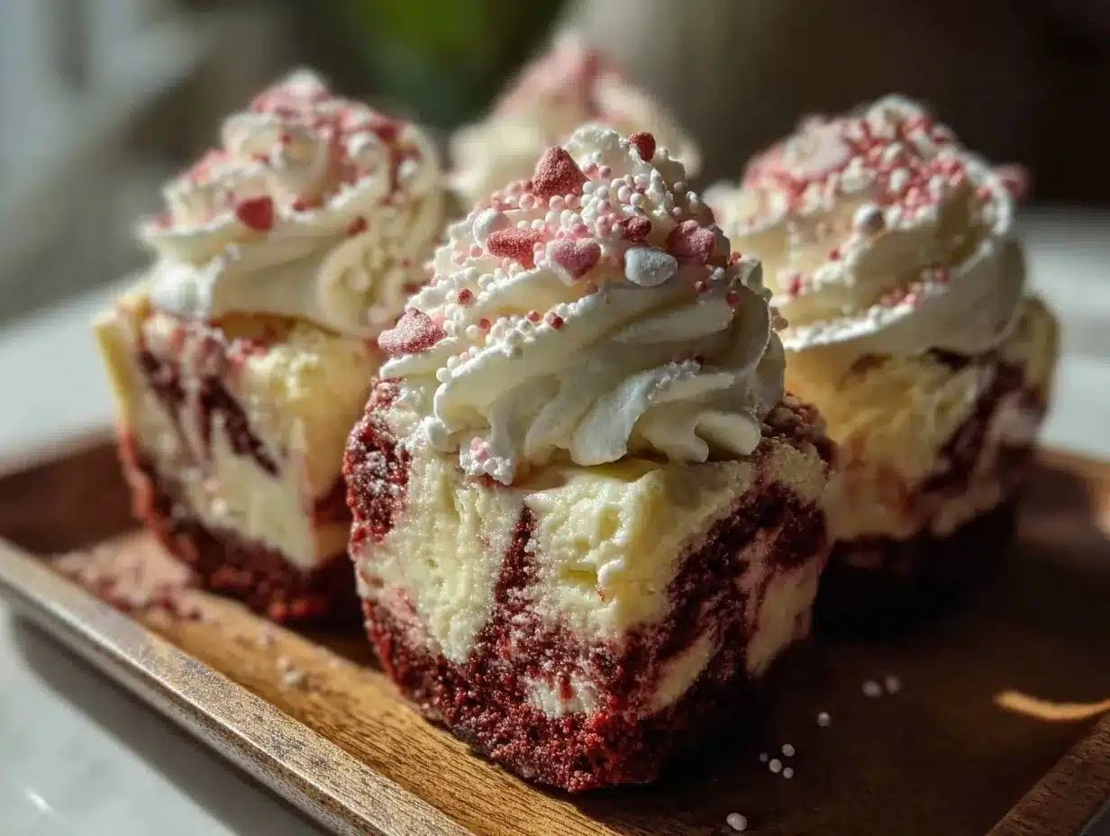 valentines red velvet cheesecake ice cream cups preparation steps
