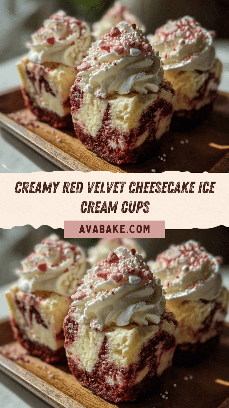 valentines red velvet cheesecake ice cream cups recipe