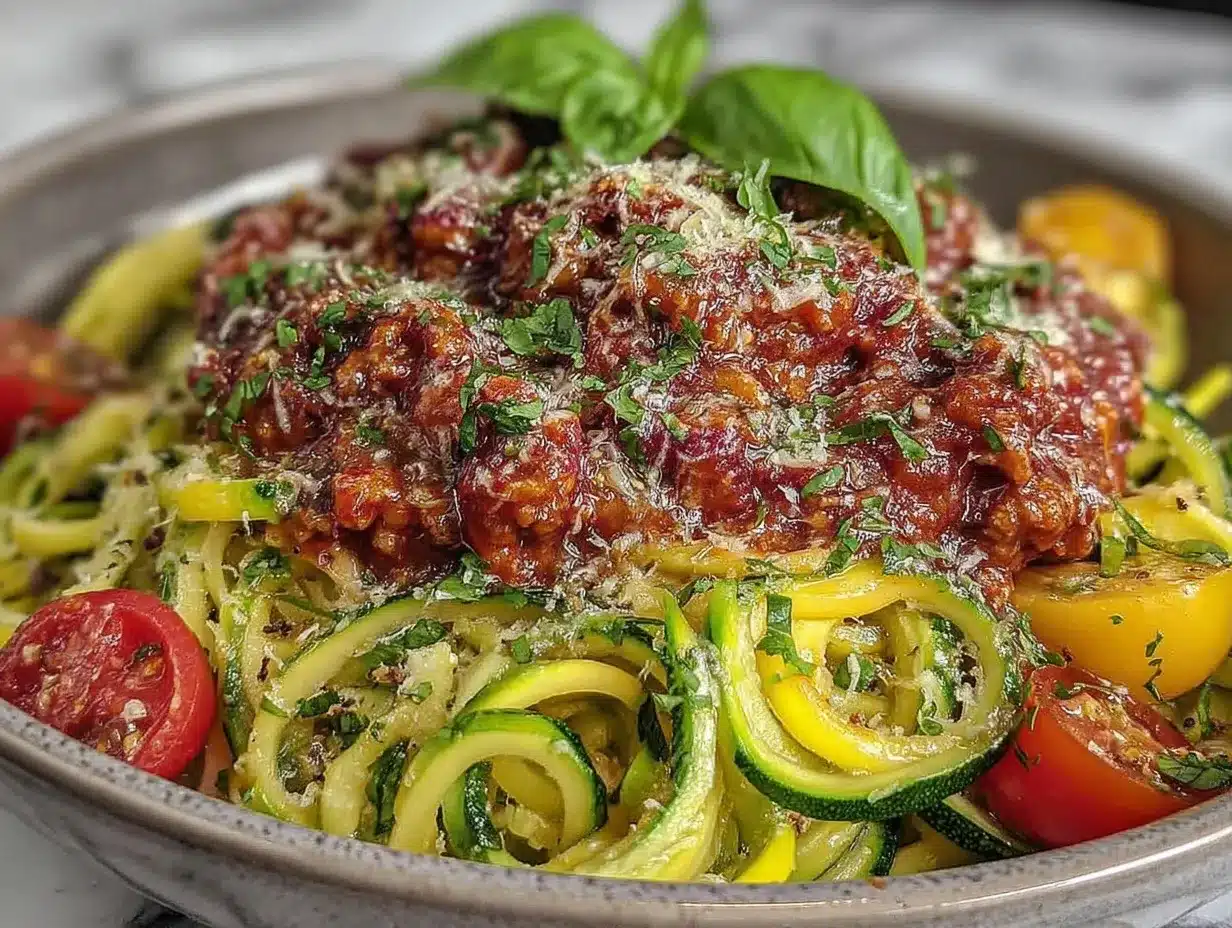 Zucchini Noodles with Turkey Bolognese preparation steps