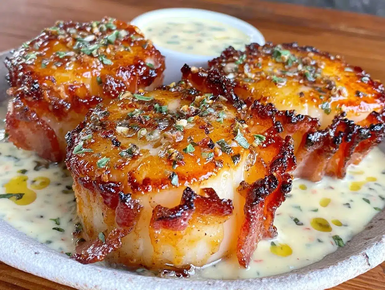 bacon-wrapped seared scallops preparation steps