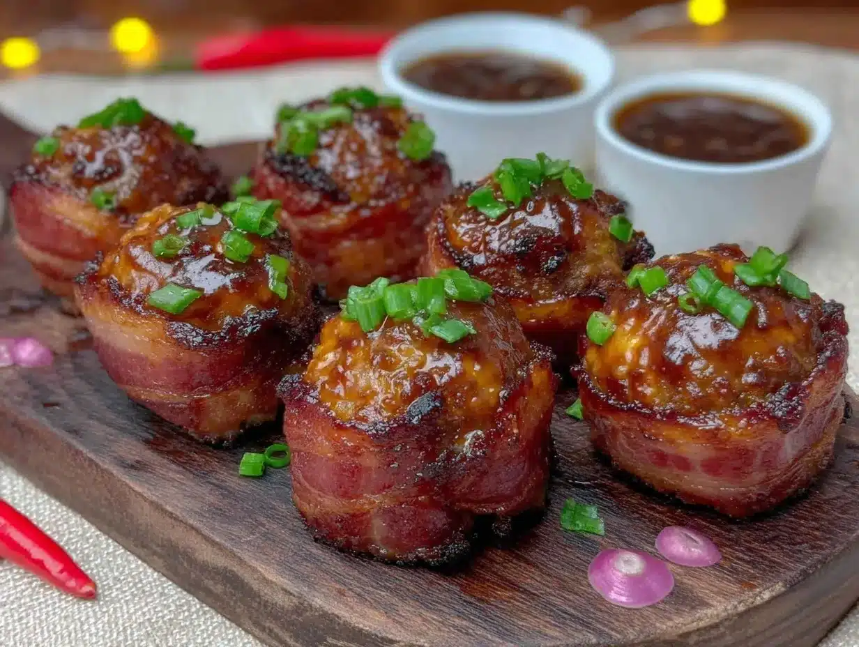 bacon wrapped spicy sriracha meatballs preparation steps