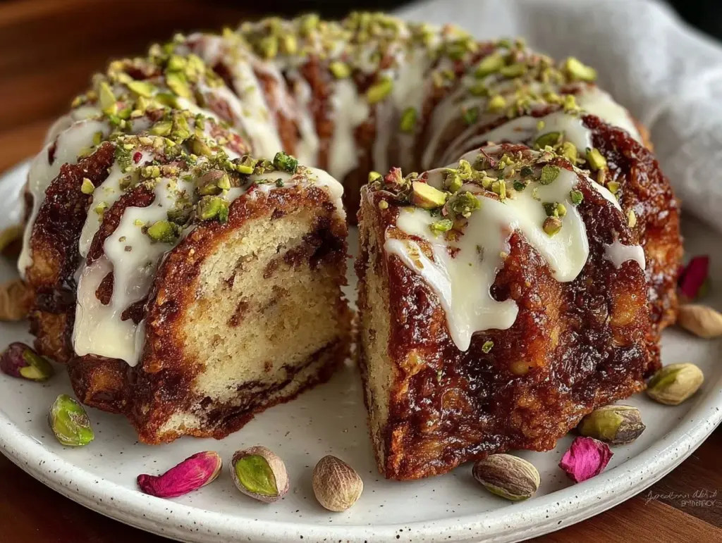 brown butter rose pistachio cake - featured image