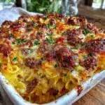 creamy beef and noodle casserole - featured image