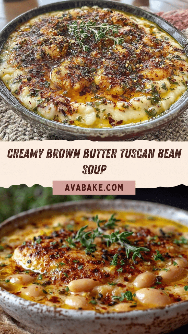Creamy Brown Butter Tuscan White Bean Soup recipe