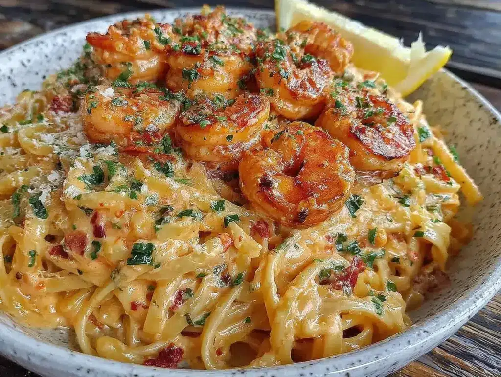 creamy cajun shrimp pasta - featured image