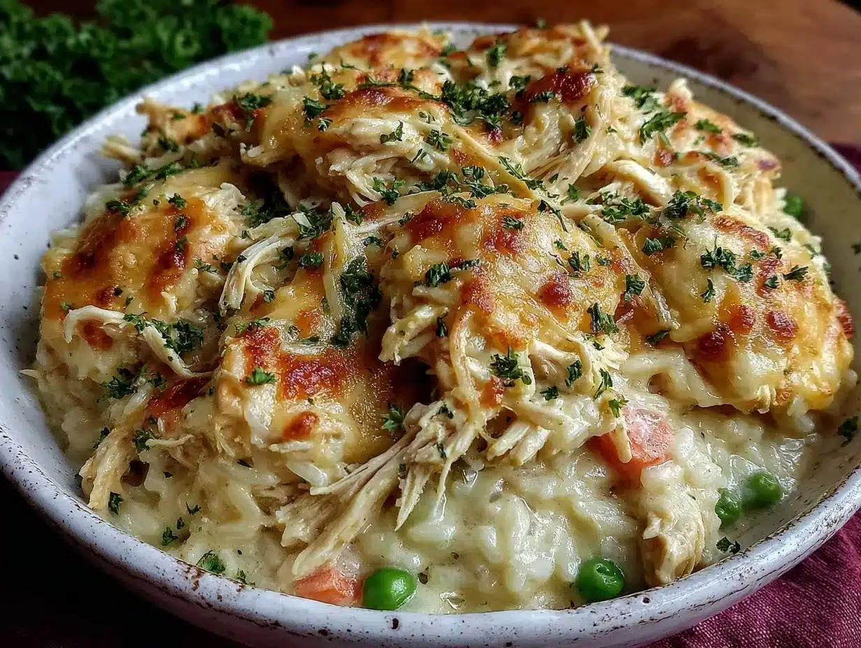 creamy easy crockpot chicken and rice recipe preparation steps