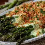 creamy garlic parmesan spring asparagus - featured image