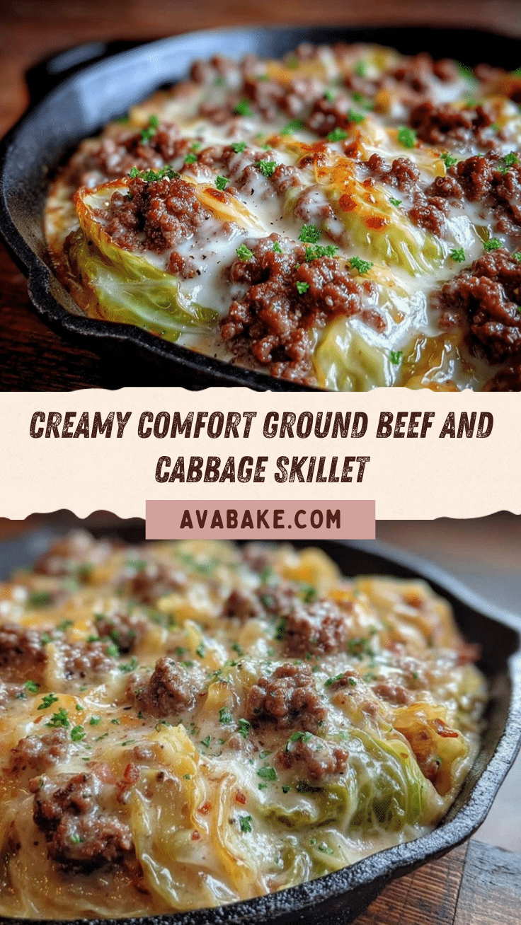 creamy ground beef and cabbage skillet recipe