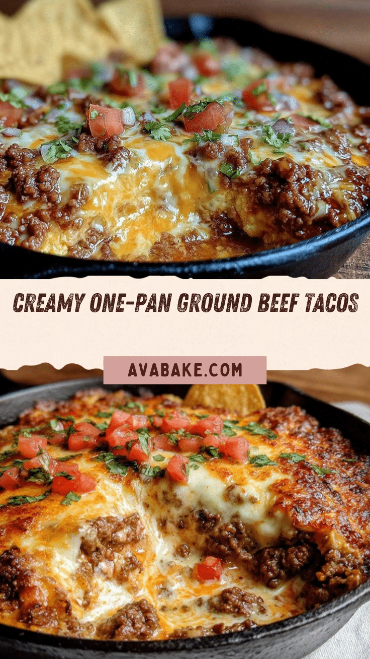 creamy ground beef taco skillet recipe