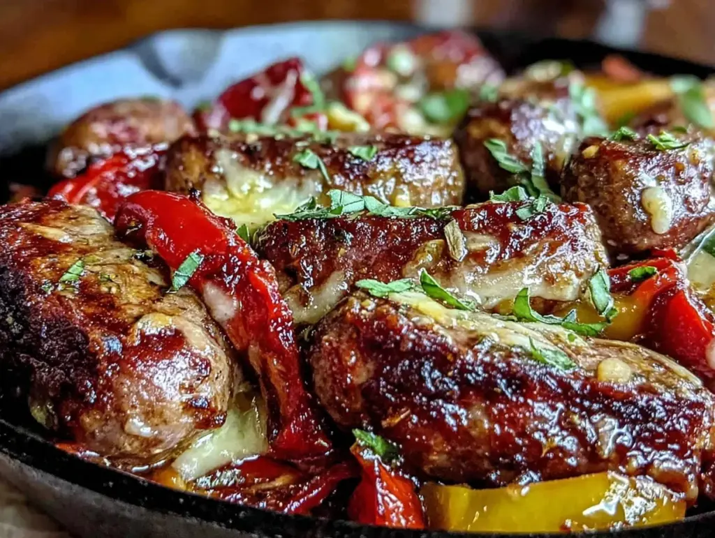 creamy italian sausage and peppers skillet - featured image