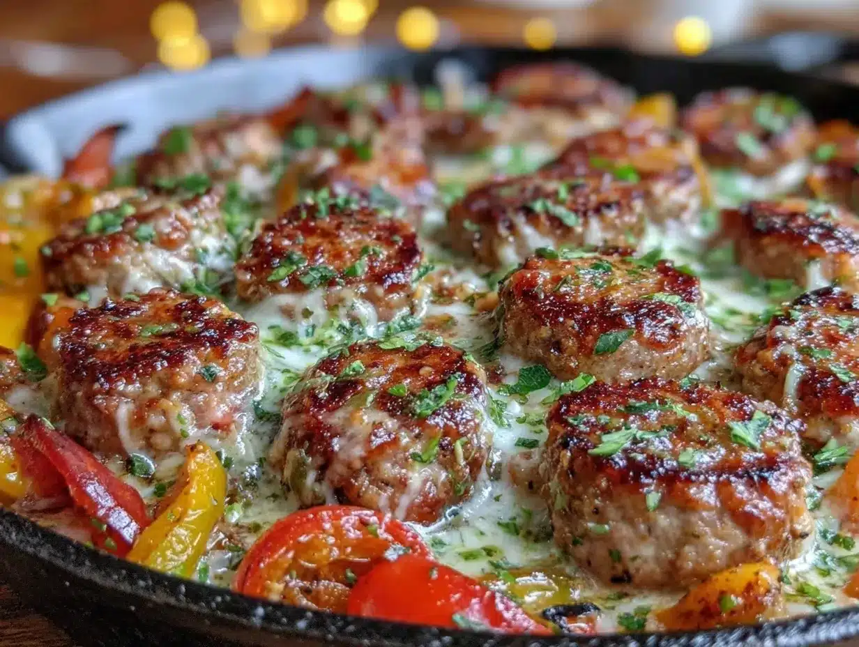 creamy italian sausage and peppers skillet preparation steps