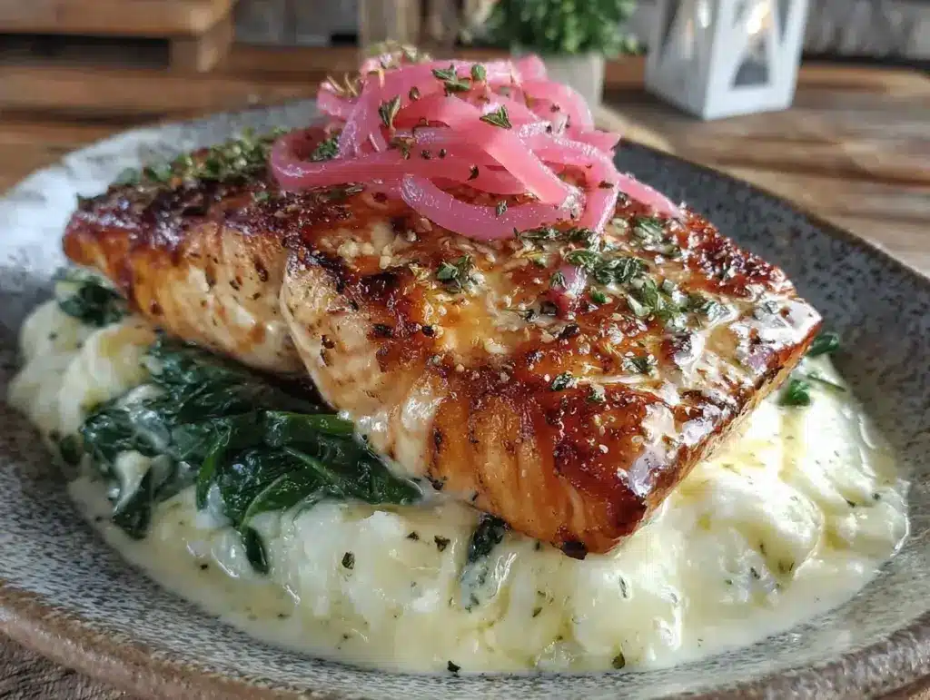 creamy keto tuscan salmon - featured image