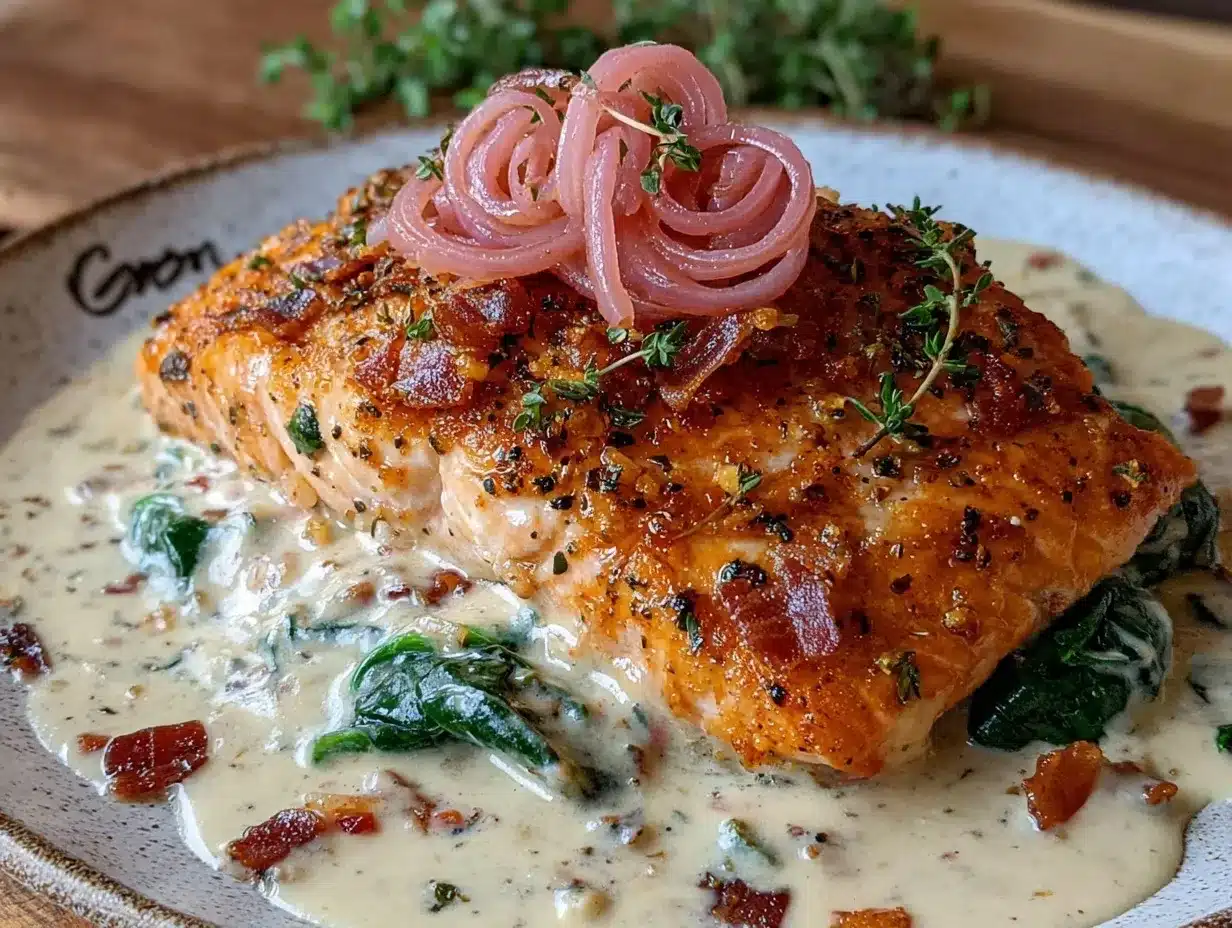 creamy keto tuscan salmon preparation steps