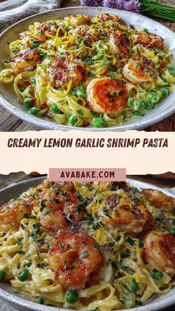 creamy lemon garlic shrimp pasta recipe