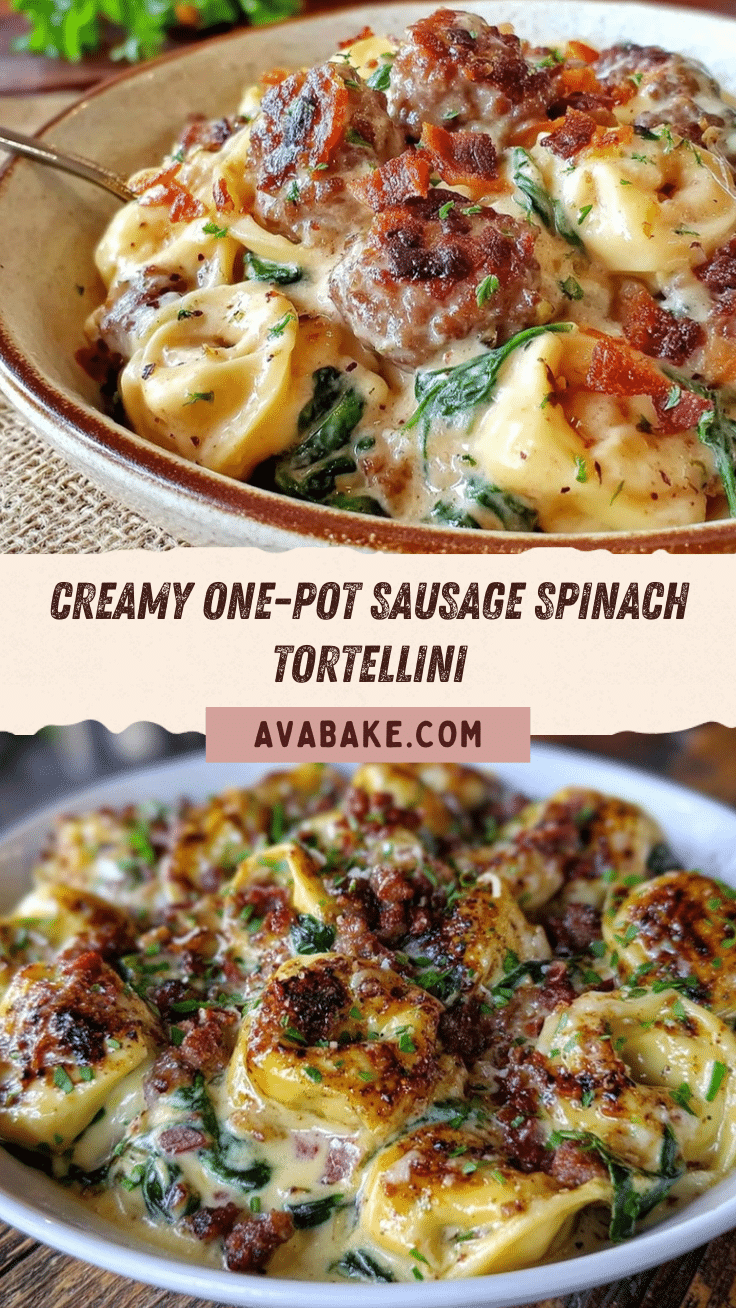 creamy one-pot sausage and spinach tortellini recipe