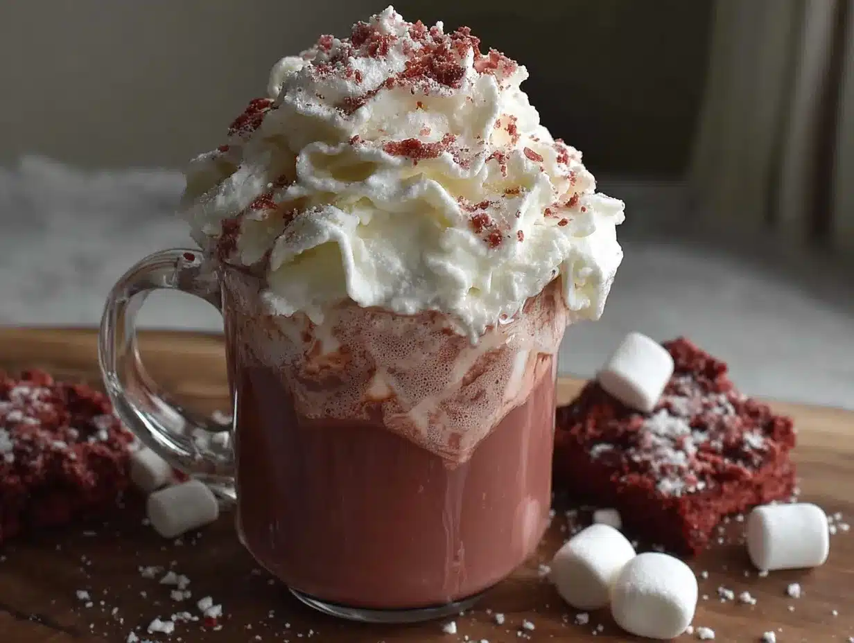 creamy red velvet hot chocolate preparation steps