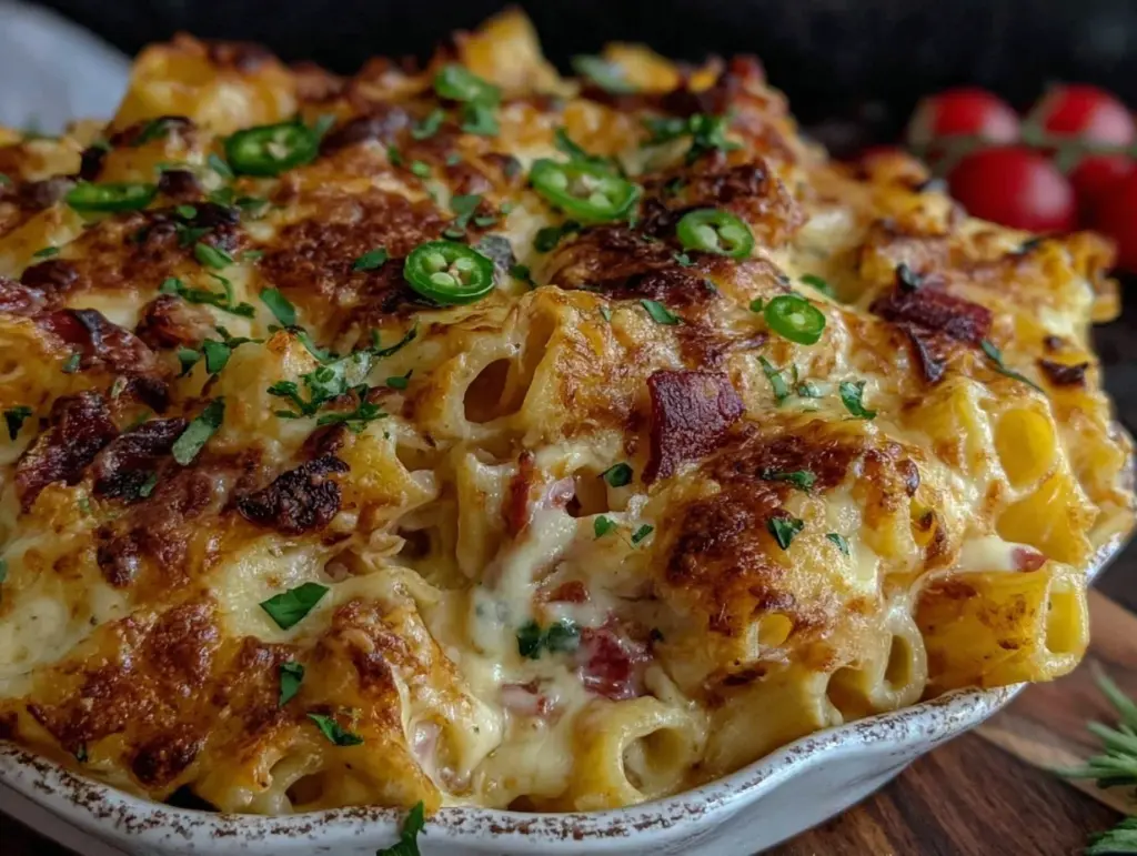 creamy spicy baked ziti - featured image